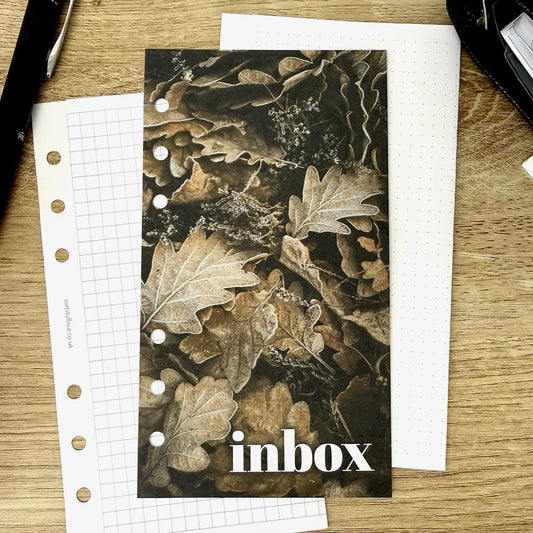 Winter Leaves Inbox Dashboard - Choose Your Ring or Disc Planner Size