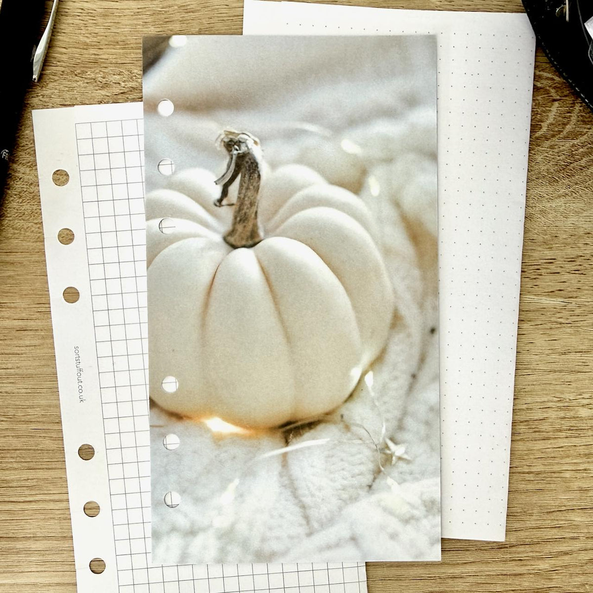 White Pumpkin and Fairy Lights Dashboard - Choose Your Ring or Disc Planner Size