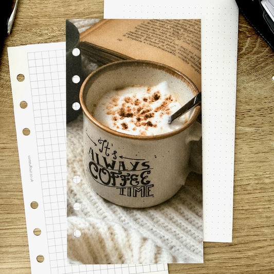 Autumn Coffee and Vintage Book Dashboard - Choose Your Ring or Disc Planner Size