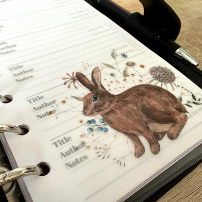 Woodland Friends Vellum Dashboards - Set of 4 - Choose Your Ring of Disc Planner Size Insert