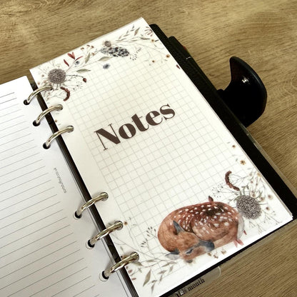Sleepy Deer Custom Text Vellum Dashboard - Choose Your Ring of Disc Planner Size Insert