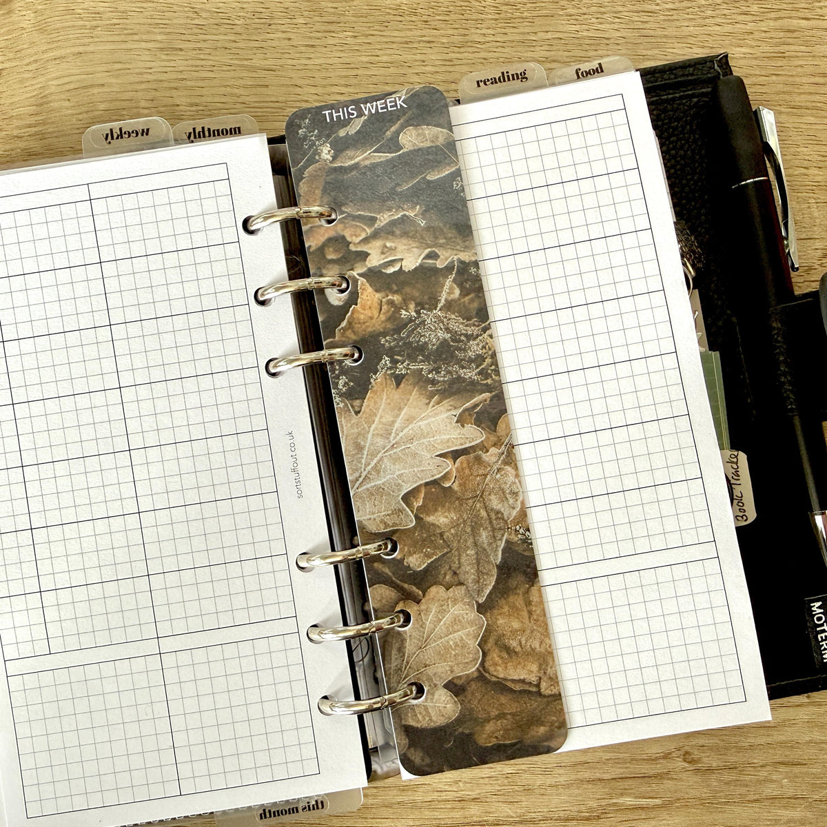 Planner Bookmark - Winter Leaves - Choose A5, B6, Personal Wide, Personal, A6, Pocket, Mini - Add Custom Text