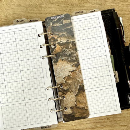 Planner Bookmark - Winter Leaves - Choose A5, B6, Personal Wide, Personal, A6, Pocket, Mini - Add Custom Text
