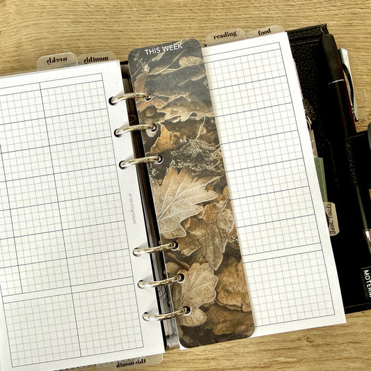 Planner Bookmark - Winter Leaves - Choose A5, B6, Personal Wide, Personal, A6, Pocket, Mini - Add Custom Text