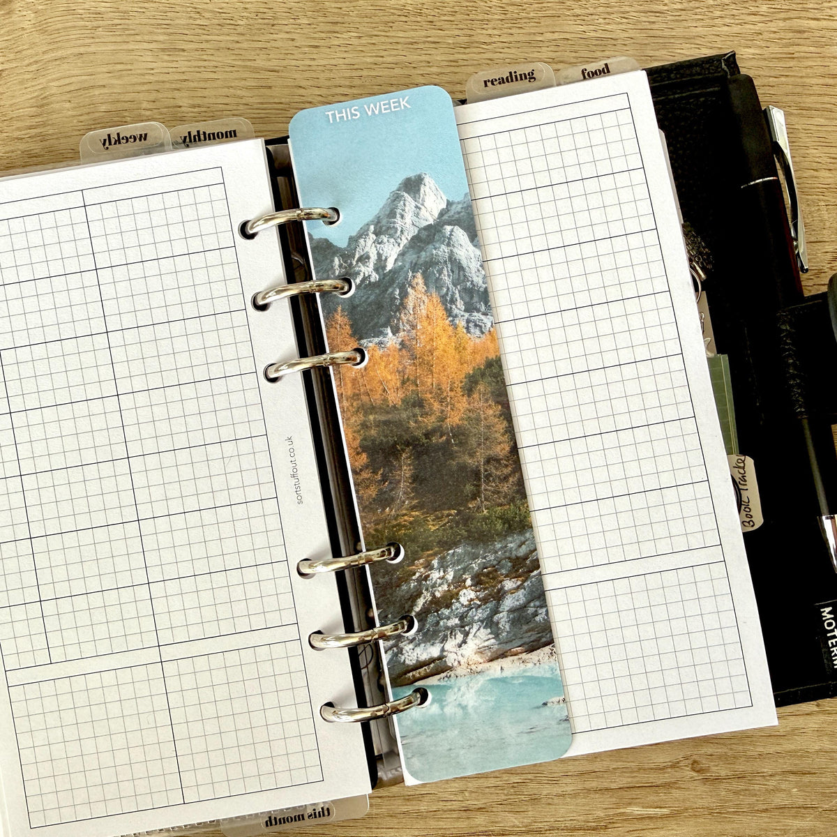 Planner Bookmark - Lake and Valley - Choose A5, B6, Personal Wide, Personal, A6, Pocket, Mini - Add Custom Text