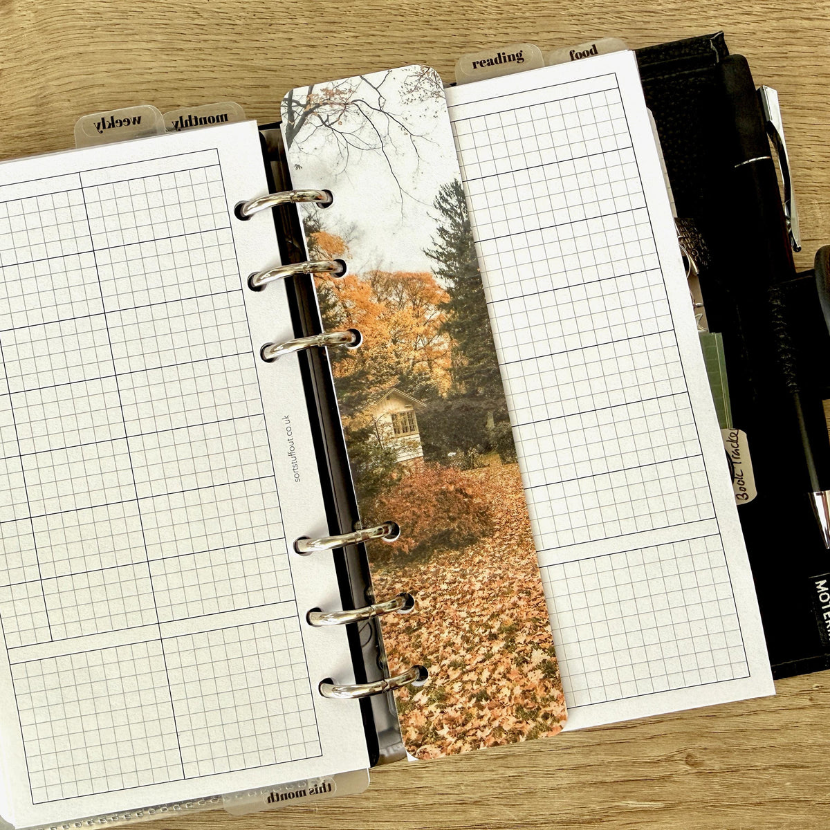 Planner Bookmark - Autumn Cottage - Choose A5, B6, Personal Wide, Personal, A6, Pocket, Mini - Add Custom Text