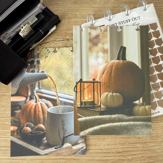 Autumn Tea Book Front & Back Covers - With or Without Discs and Protective Clear Covers - Create Your Sticker System