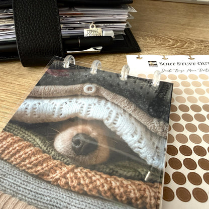 Cozy Dog Book Front & Back Covers - With or Without Discs and Protective Clear Covers - Create Your Sticker System