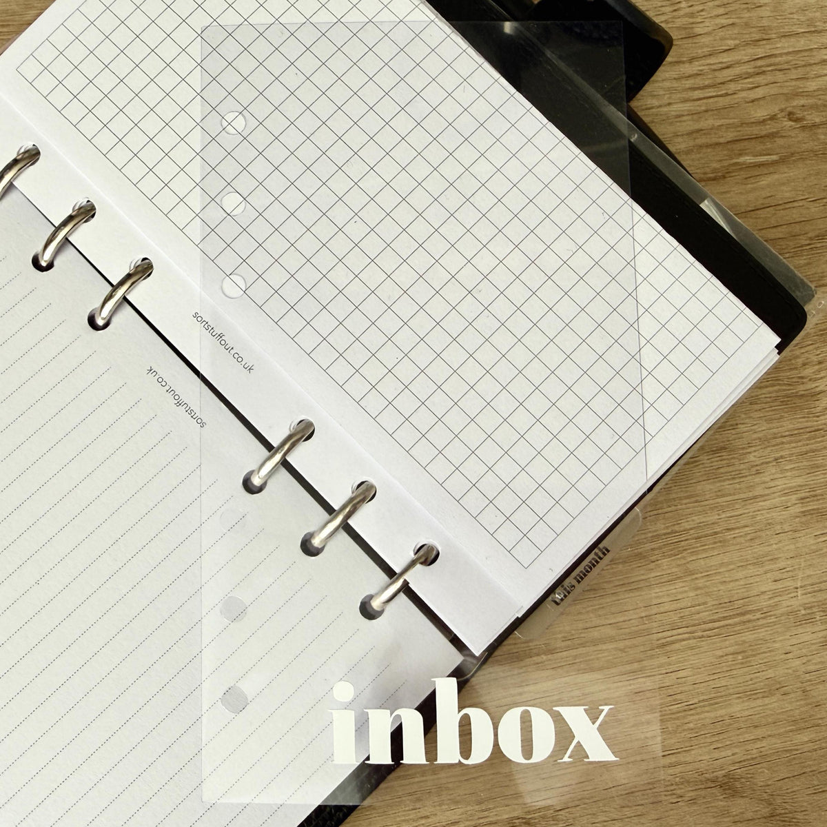 Clear Inbox Planner Cover - Choose Your Ring or Disc Planner Size.