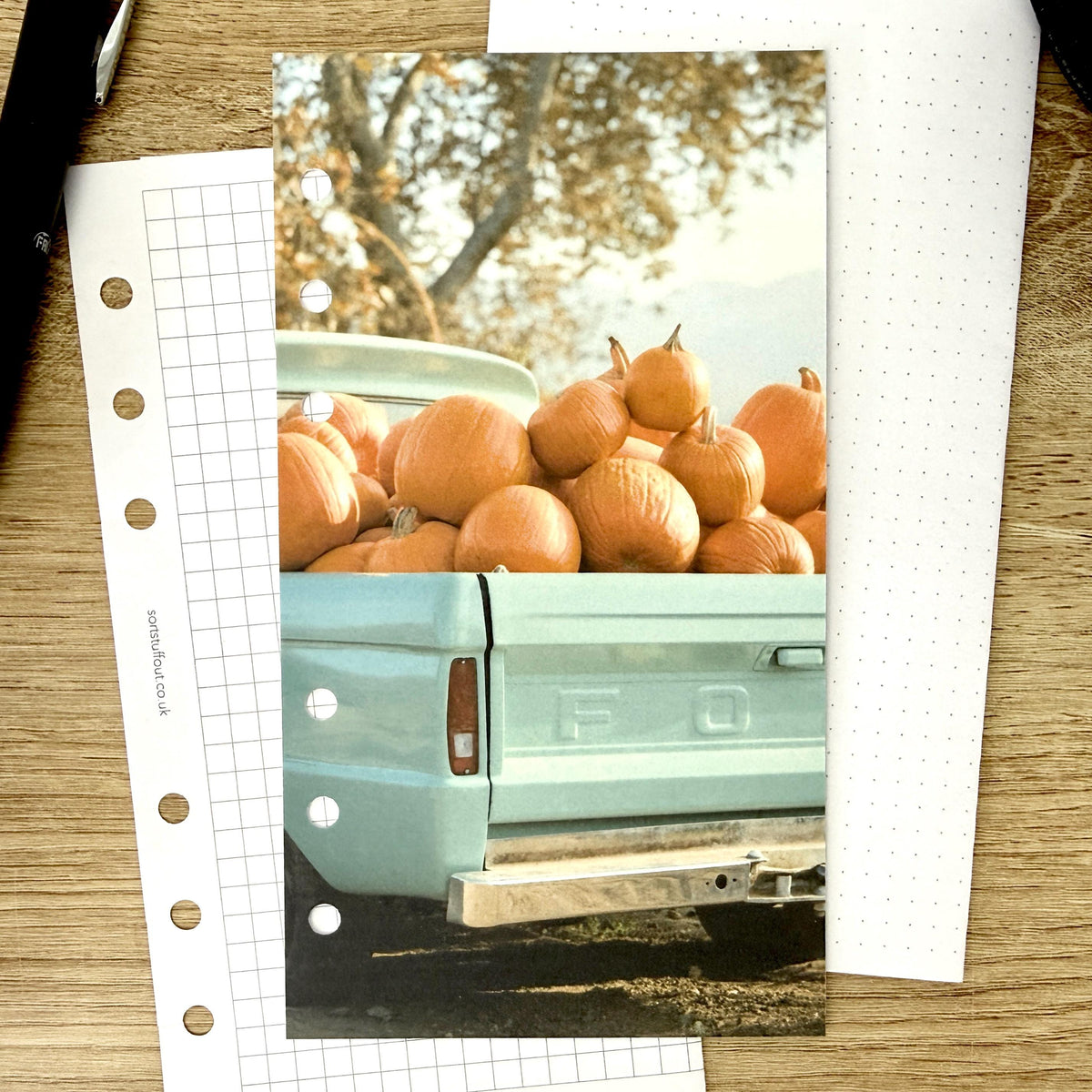 Vintage Pumpkin Truck Dashboard - Choose Your Ring or Disc Planner Size