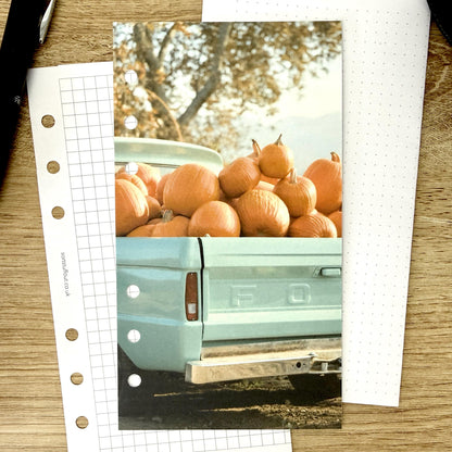 Vintage Pumpkin Truck Dashboard - Choose Your Ring or Disc Planner Size
