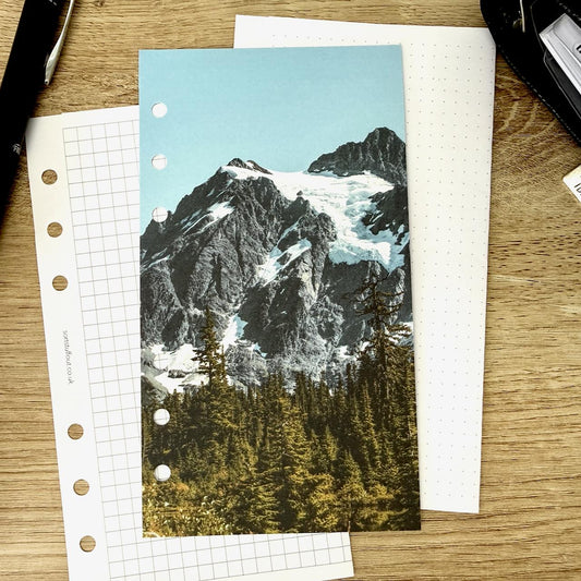 Snowy Peaks and Pines Dashboard - Choose Your Ring or Disc Planner Size
