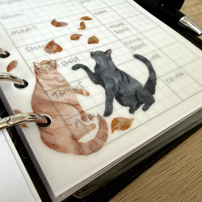 Cats and Pumpkins Vellum Dashboards - Set of 3 - Choose Your Ring or Disc Planner Size Inserts