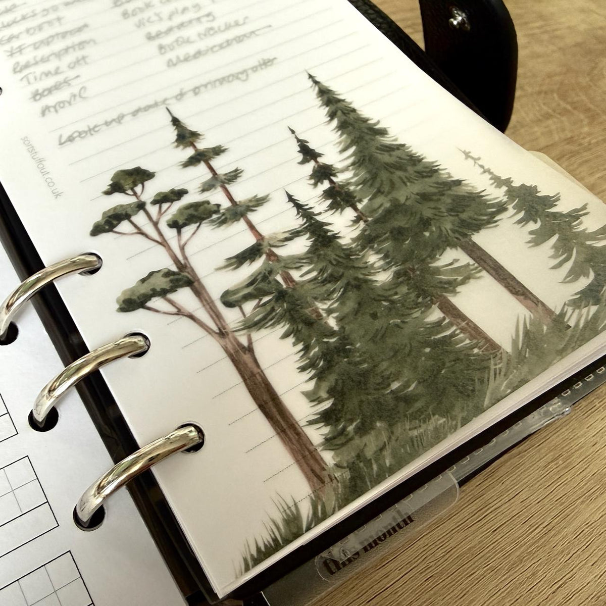 Woodland Friends Vellum Dashboards - Set of 4 - Choose Your Ring of Disc Planner Size Insert