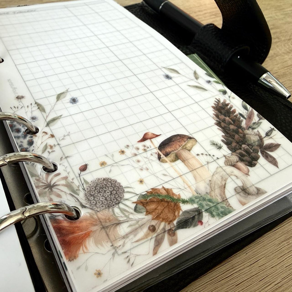 Cosy Woodland Vellum Dashboards - Set of 5 - Choose Your Ring of Disc Planner Size Insert