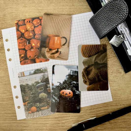 Journal Cards - Time for Spooky Season - 5 Pack for Planner Deco - Use as Bookmarks, Decoration - Clip and Card Holder Options
