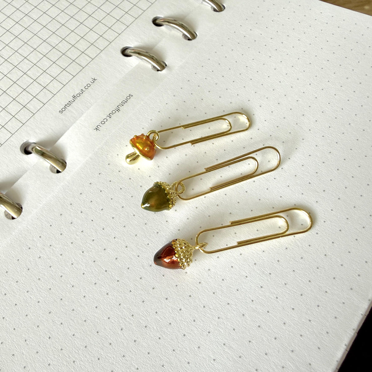 Tiny Autumn Page Marker Clips - Sold Individually - Choose Your Colour - Luxe Planner Charm