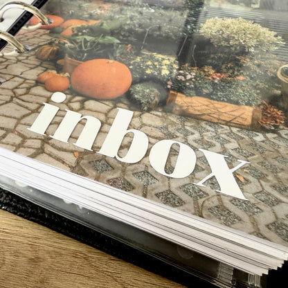 Clear Inbox Planner Cover - Choose Your Ring or Disc Planner Size.