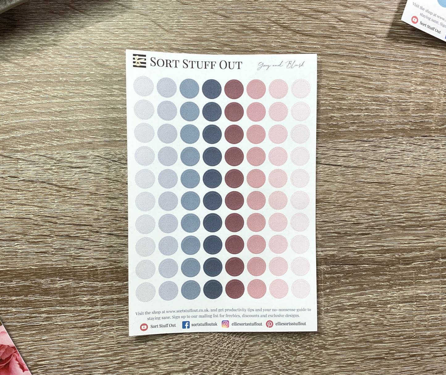 Grey and Blush Planner Dot Stickers