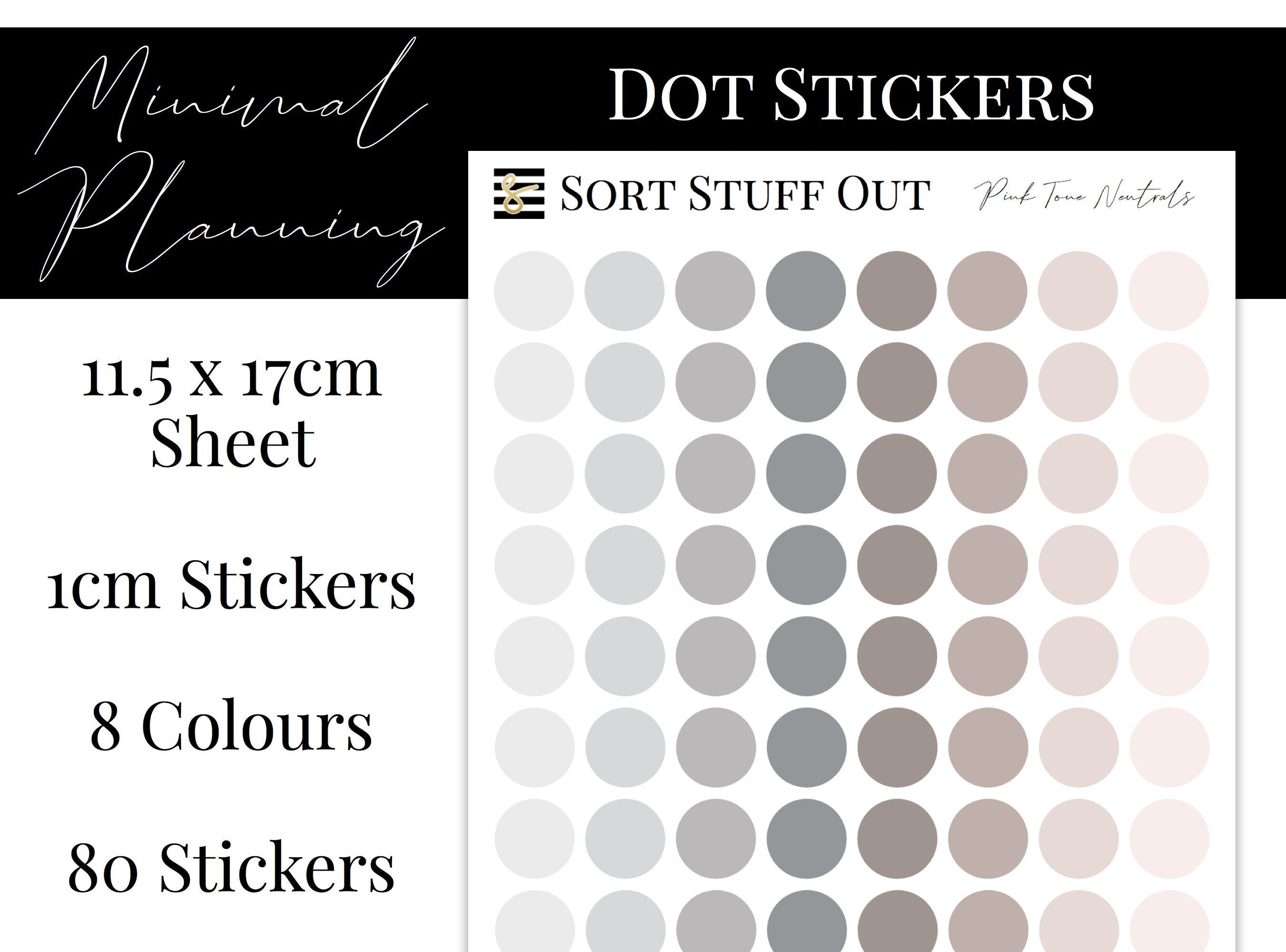 Pink Tone Neutrals Planner Dot Stickers
