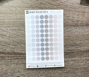 Pink Tone Neutrals Planner Dot Stickers