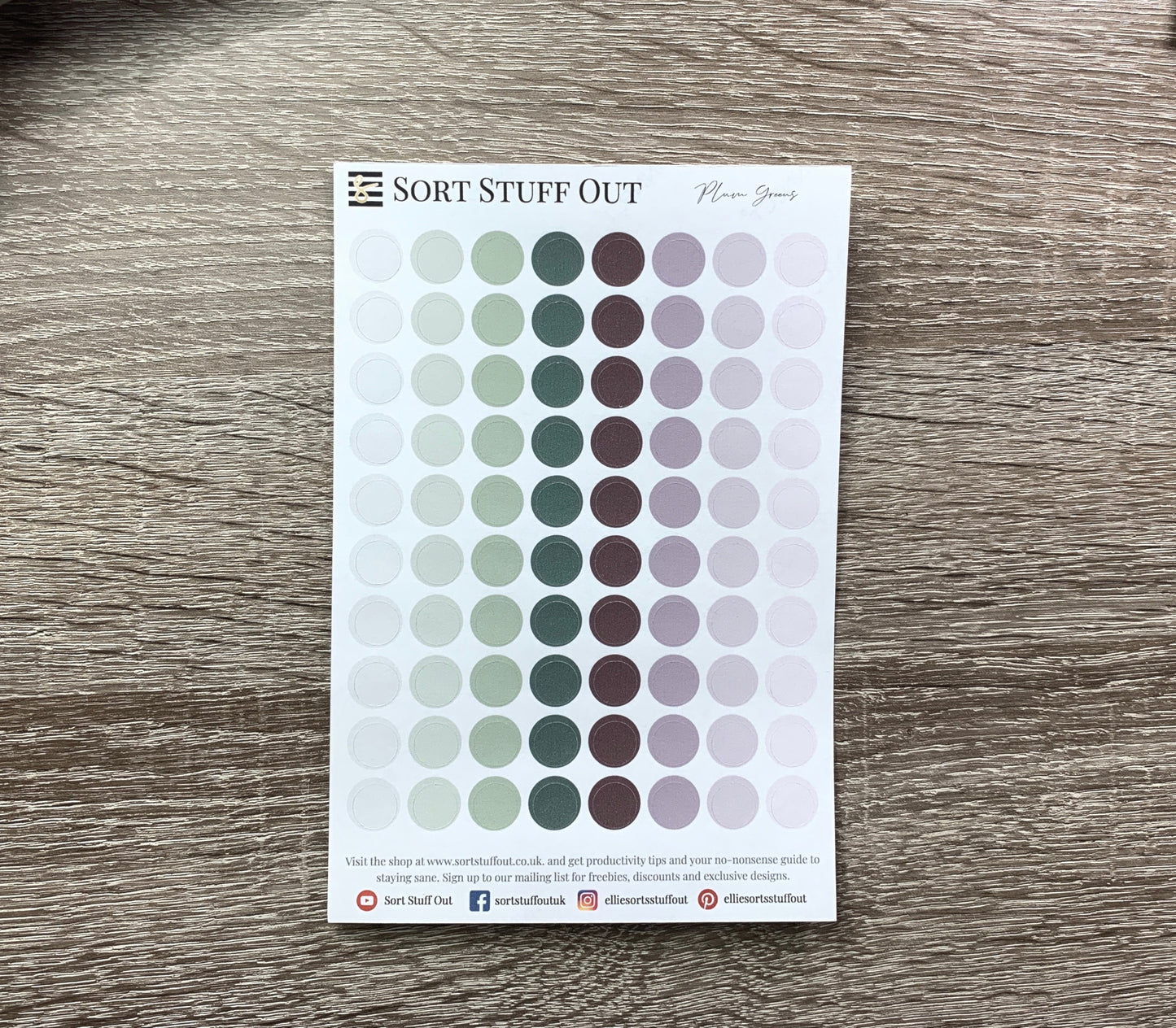 Plum Greens Planner Dot Stickers