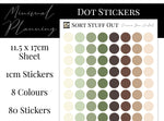 Load image into Gallery viewer, summer Green Neutrals Planner Dot Stickers

