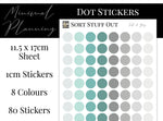 Load image into Gallery viewer, Teal and Grey Planner Dot Stickers
