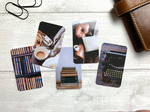 Journal Cards - Cosy reading and typewriter set