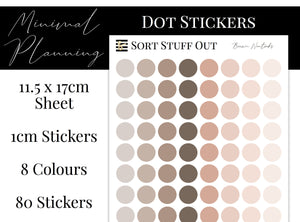 Brown Neutrals Planner Dot Stickers