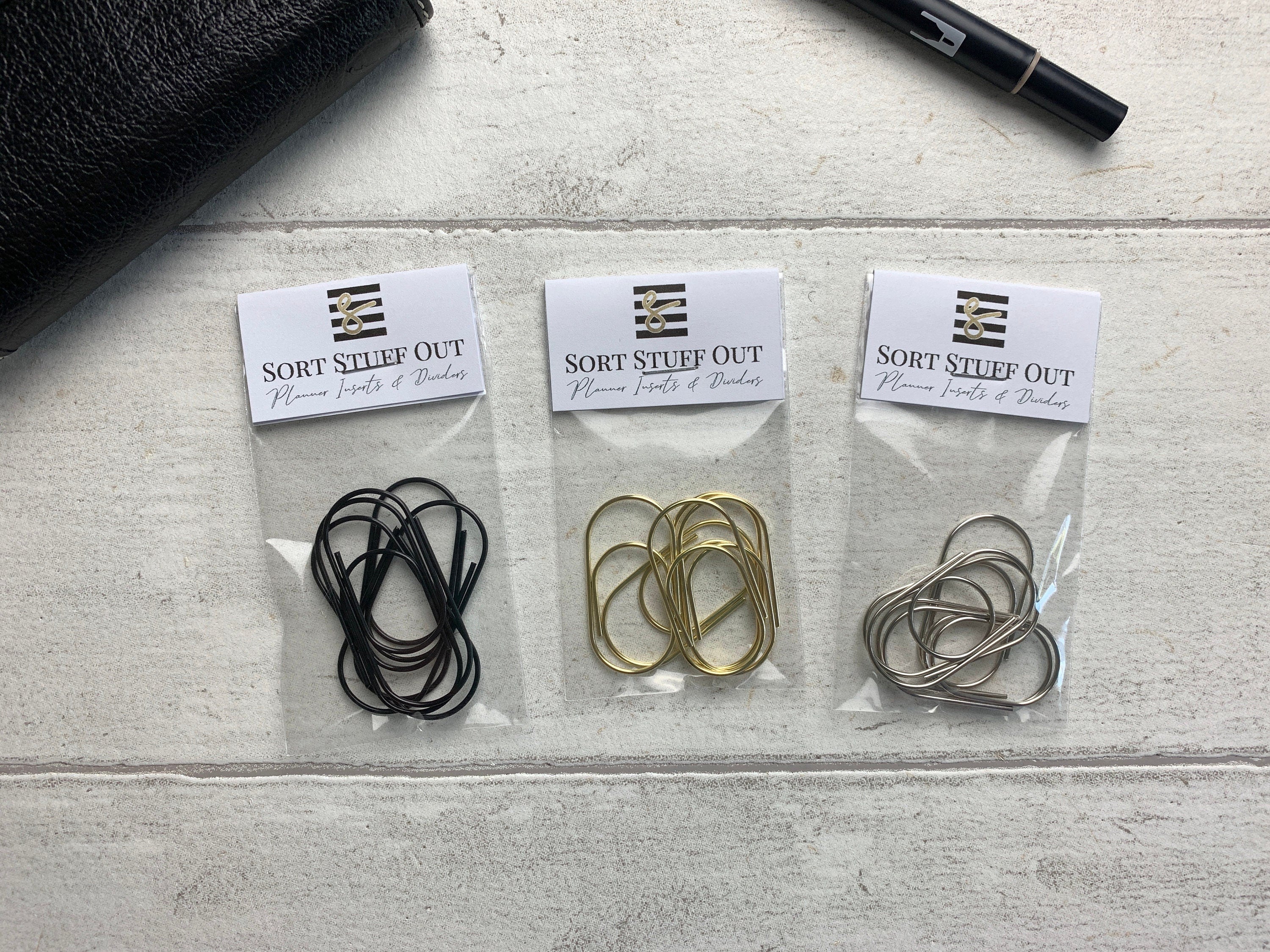 Large Silver, Gold or Black Paperclips - Planner Accessories