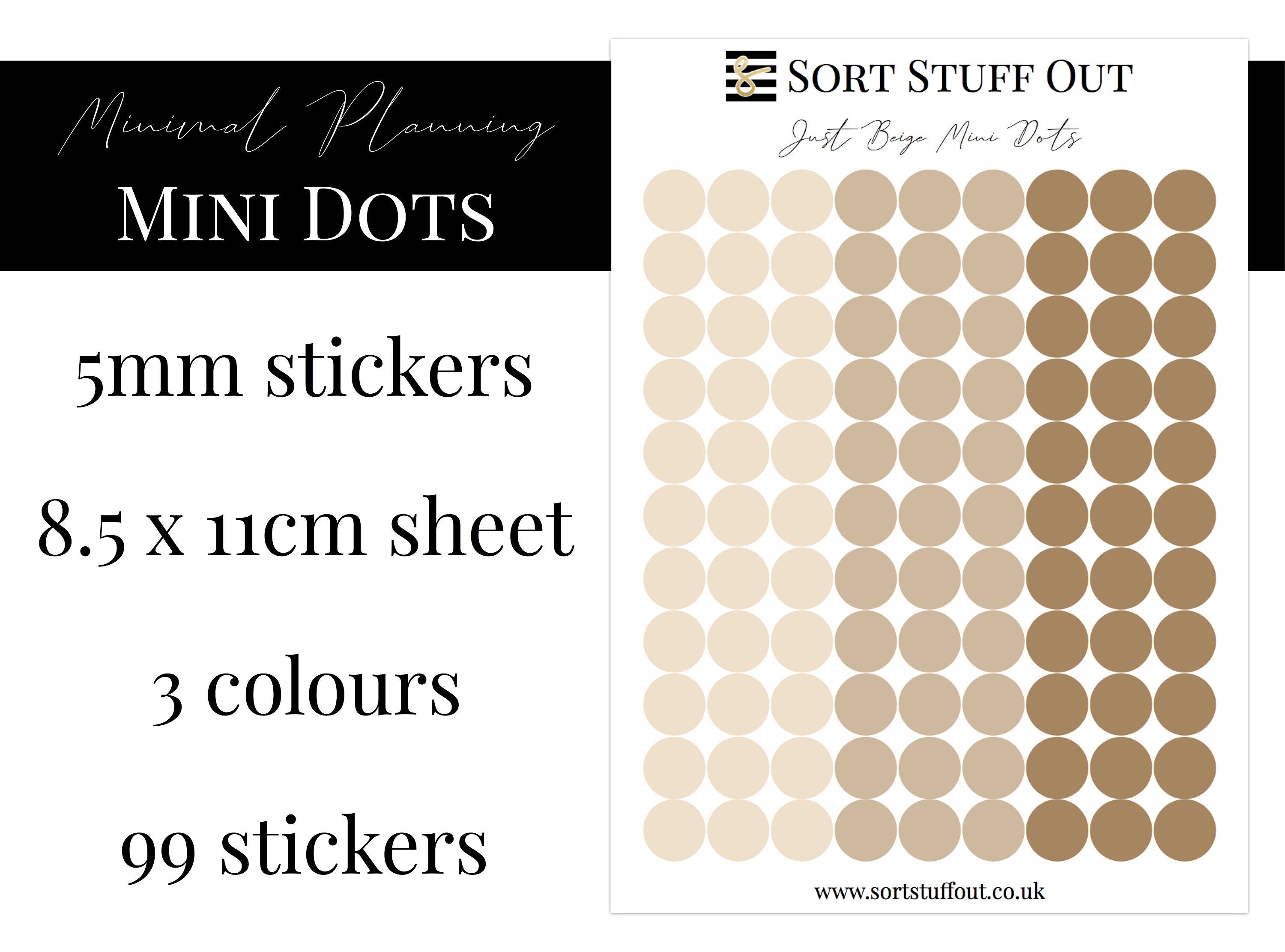 Just Beige Mini Dot Stickers