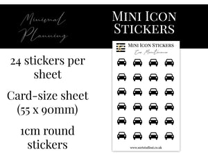 Mini Icon Stickers - Car Maintenance