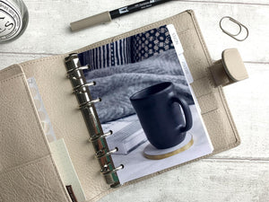 Black Mug, Book and Grey Blanket Dashboard Minimal