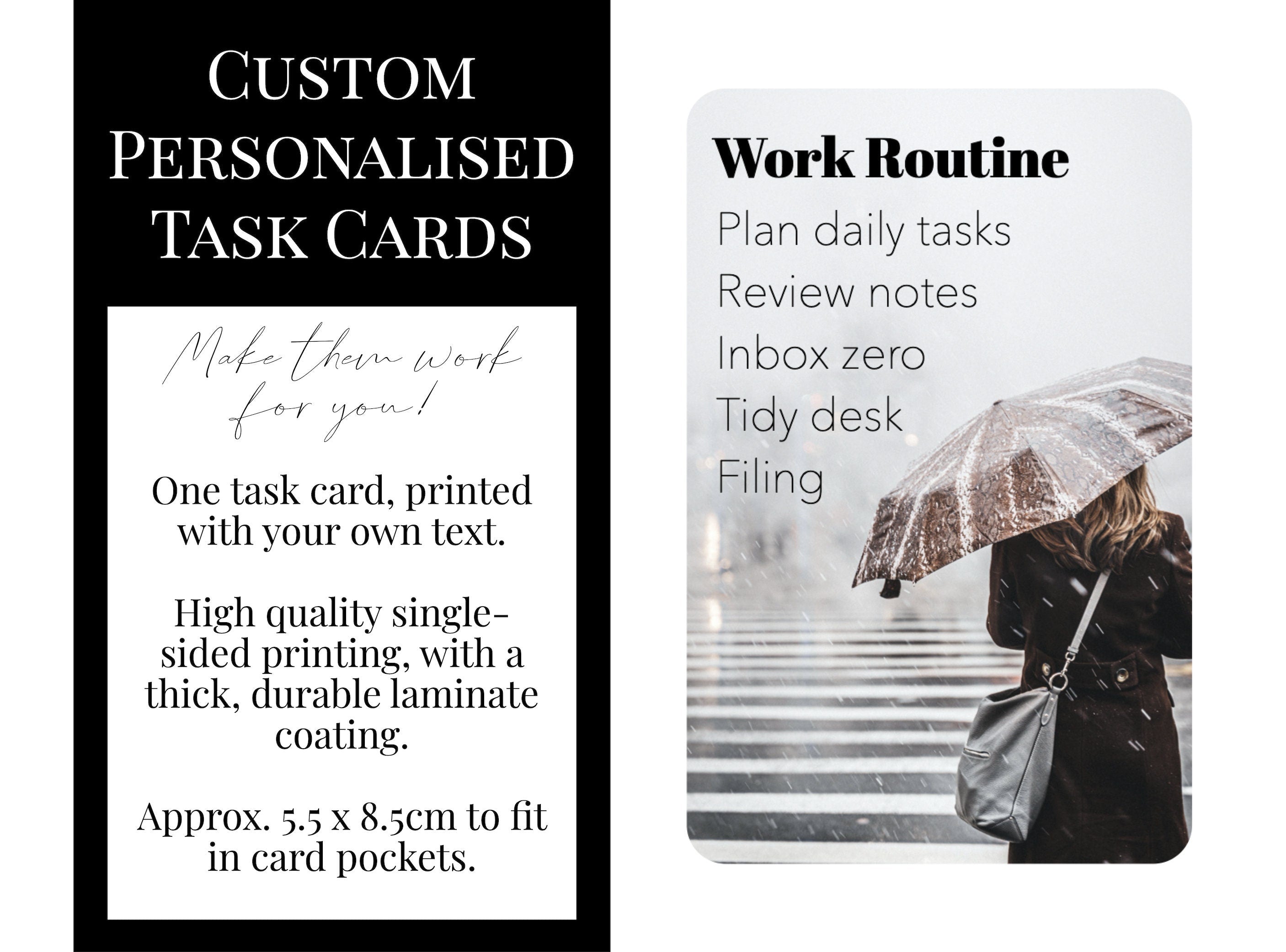 Custom Task Card - Rainy Walk