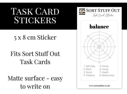 Task Card Sticker - Balance Single Sticker for Credit Card Size Cards