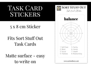 Task Card Sticker - Balance Single Sticker for Credit Card Size Cards
