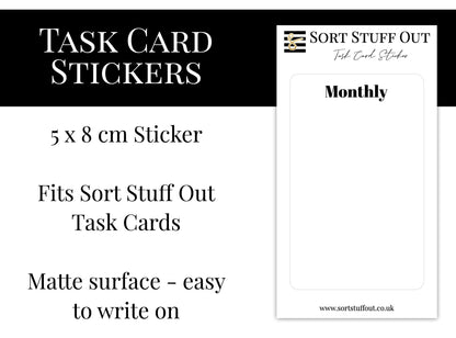 Task Card Sticker - Single Sticker for Credit Card Size Cards