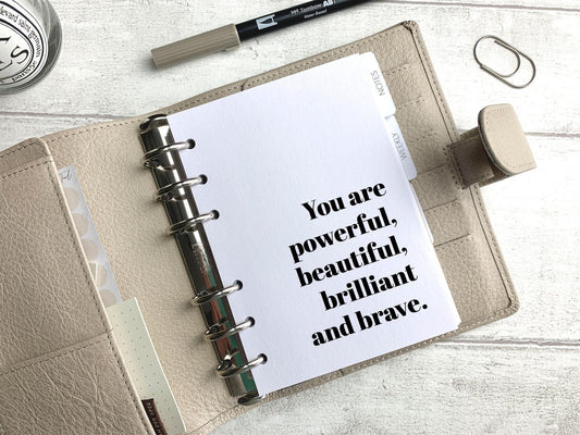 Beautiful, Brilliant & Brave Quote Dashboard