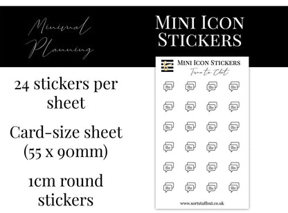 Mini Icon Stickers - Time to Chat