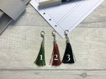 Load image into Gallery viewer, Large Silver Tassel Clips - Planner Charm with Clasp - Planner Accessories
