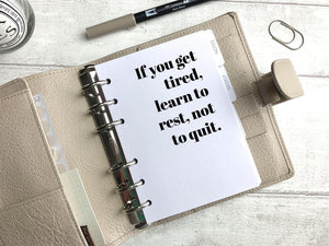 Learn to Rest Not to Quit - Motivational Quote Dashboard