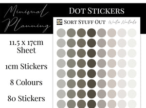 Winter Neutrals Planner Dot Stickers