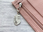 Load image into Gallery viewer, Silver Face Zipper Pull or Bookmark - Choose Size and Type - Minimal Aesthetic
