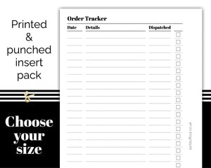 Order Tracker - Printed Planner Inserts