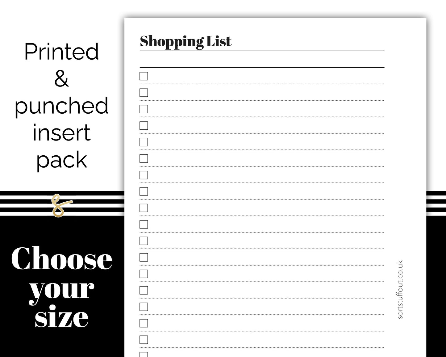 Shopping List - Printed Planner Inserts