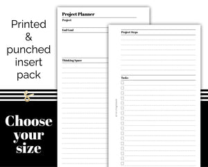 Project Planner - Printed Planner Inserts