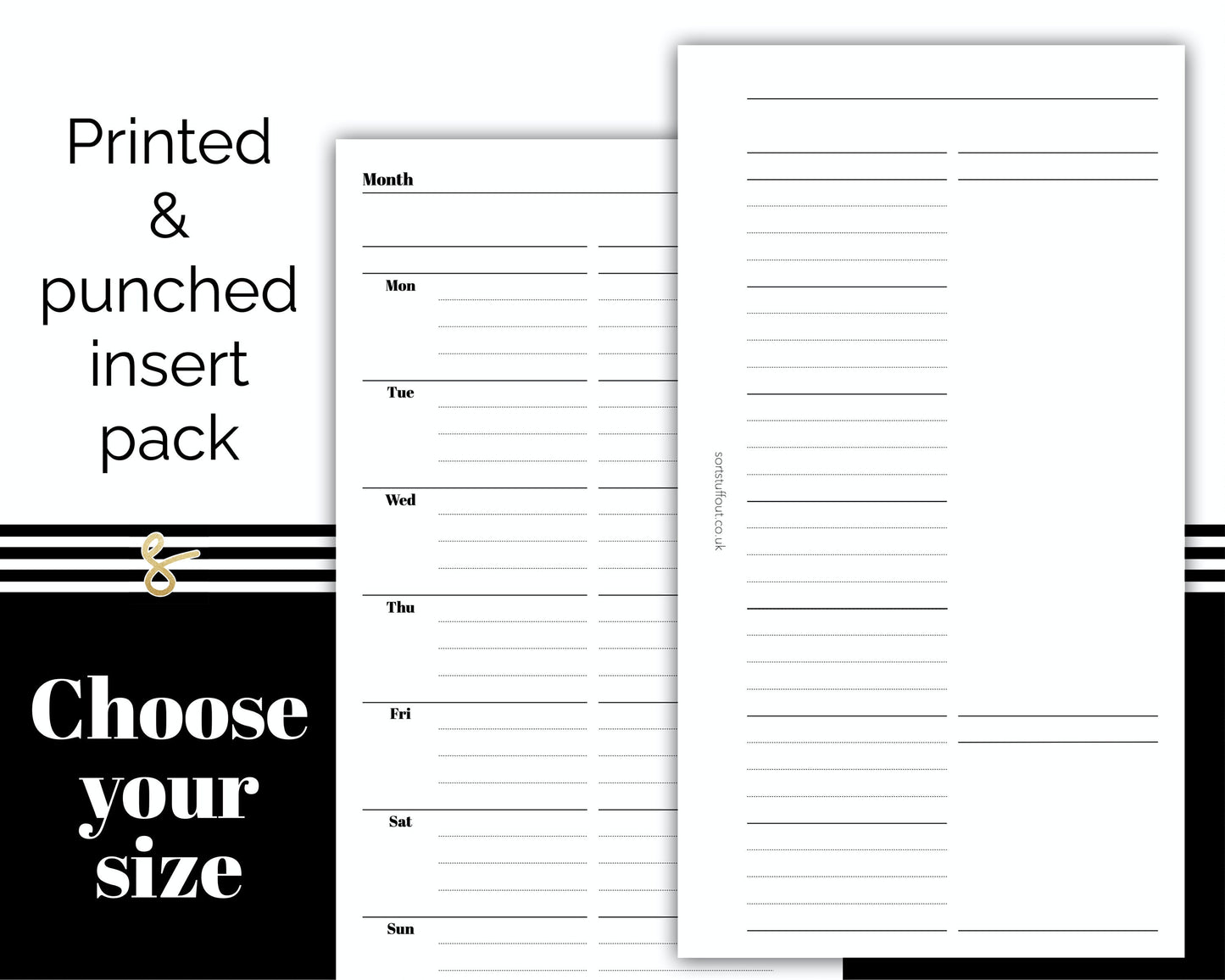 Weekly Planner - Extended Page WO2P - Printed Planner Inserts