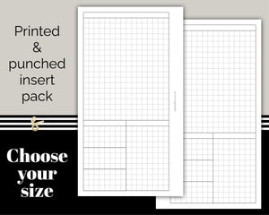 3 Section Daily Grid - Printed Planner Inserts