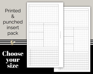 4 Section Daily Grid - Printed Planner Inserts
